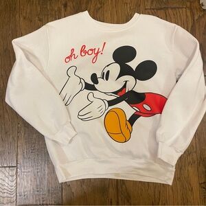 Disney Mickey Mouse “Oh Boy” Sweatshirt | White | Size 11/13 Large Juniors